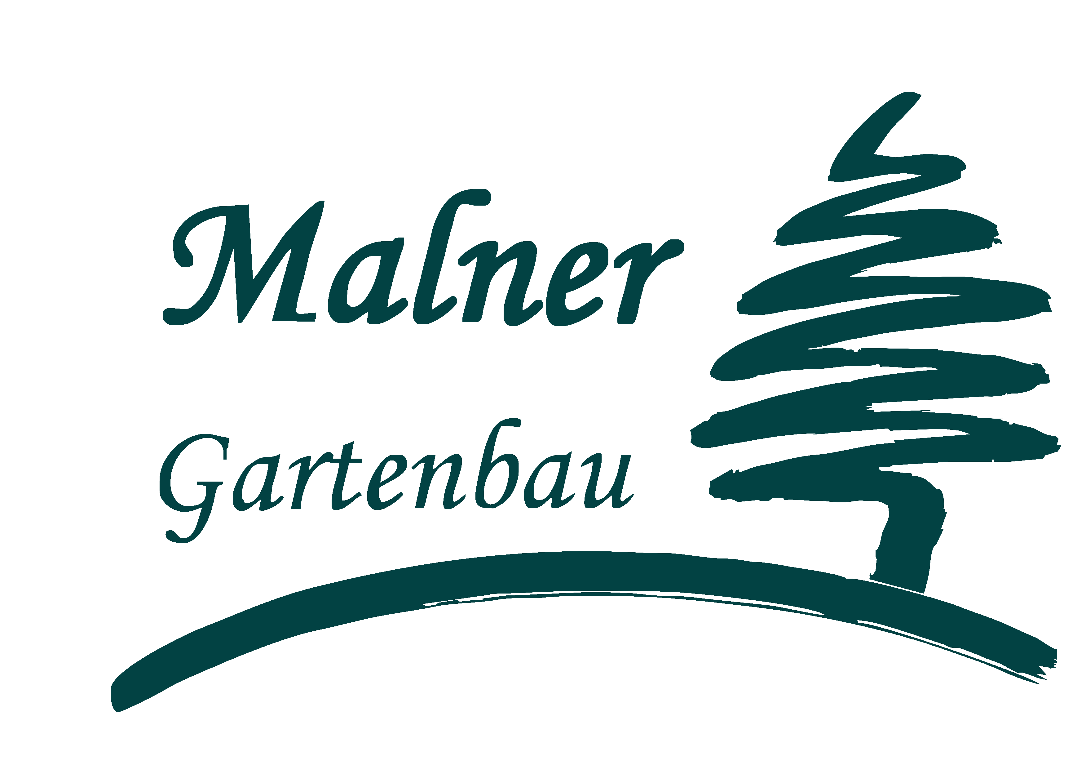 Dunkelgrünes Malner Gartenbau Logo